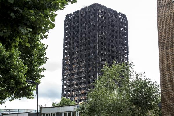Grenfell Tower after the fire.